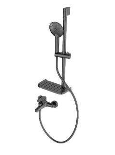 Смеситель для ванны с душевым гарнитуром Wonzon & Woghand Alfa WW-AE3201-BGG тёмный графит